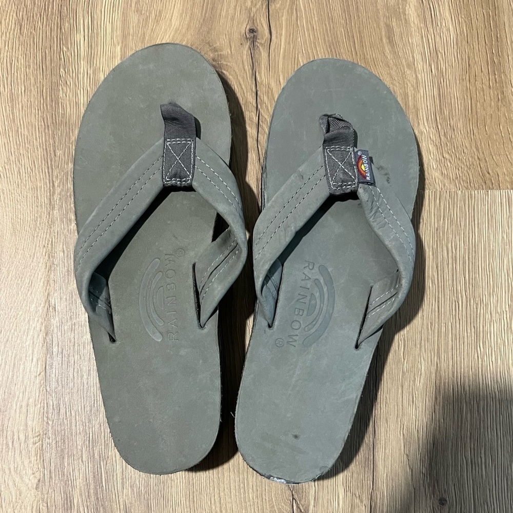 Rainbow leather sandals